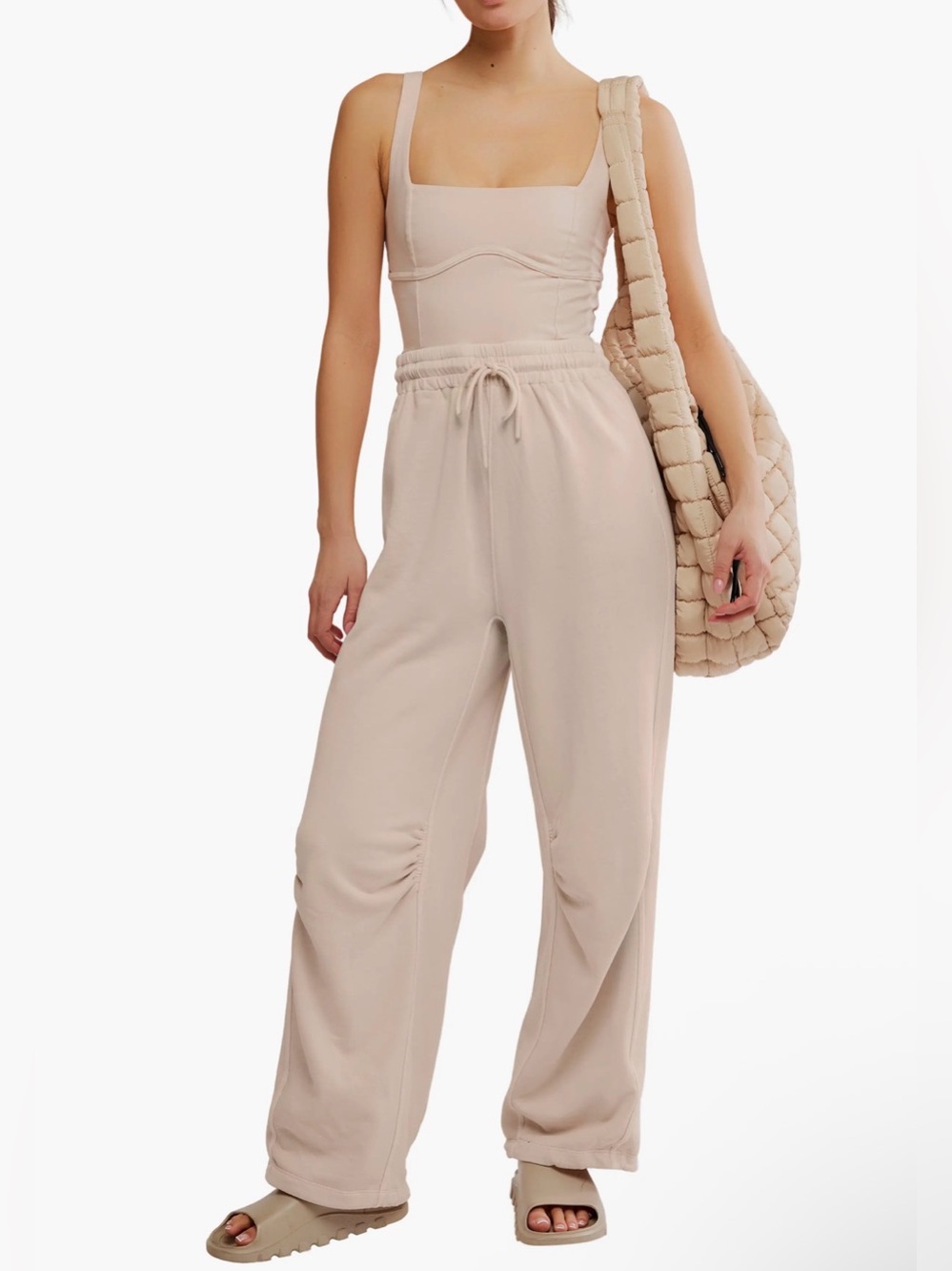Free People Movement Inbound Onesie in soft cashmere pink